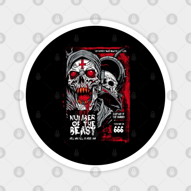 NUMBER OF THE BEAST Magnet by artslaves